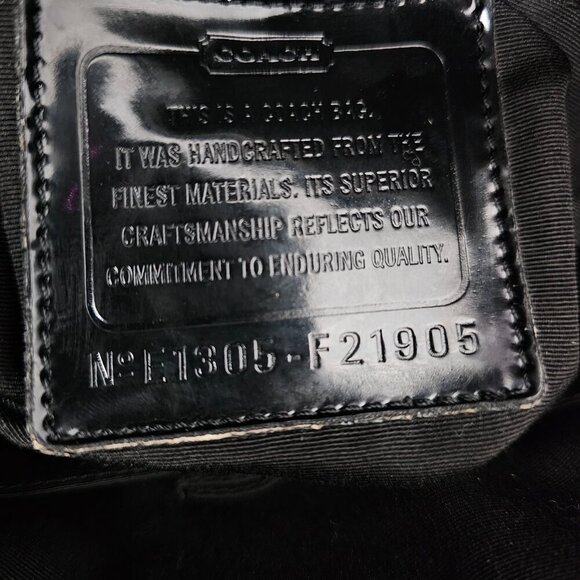 Coach SIGNATURE STRIPE Duffle Canvas Black Shoulder Crossbody Bag F21905 COA - Picture 5 of 14